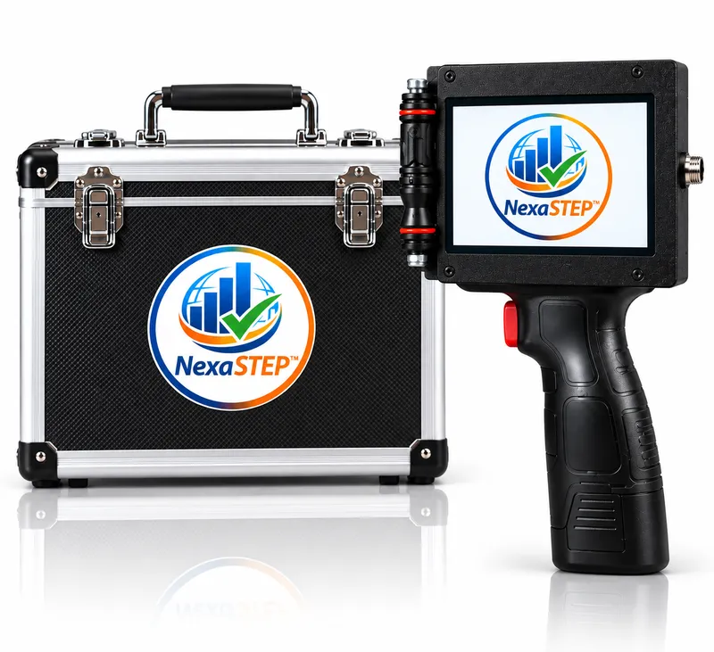 NexaSTEP ™ 2-in-1 Metal body Handheld Inkjet 12.7mm Printer | Batch Coding, MRP, Expiry Date, QR Code & Barcode Printing Machine