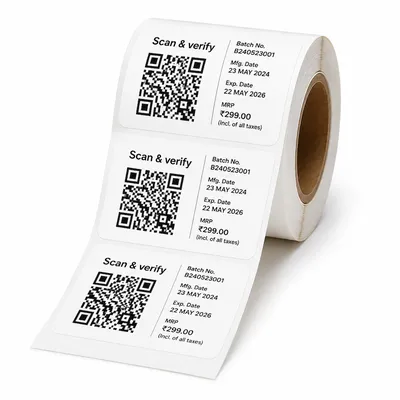 Batch coding MRP, EXP printed high quality labels